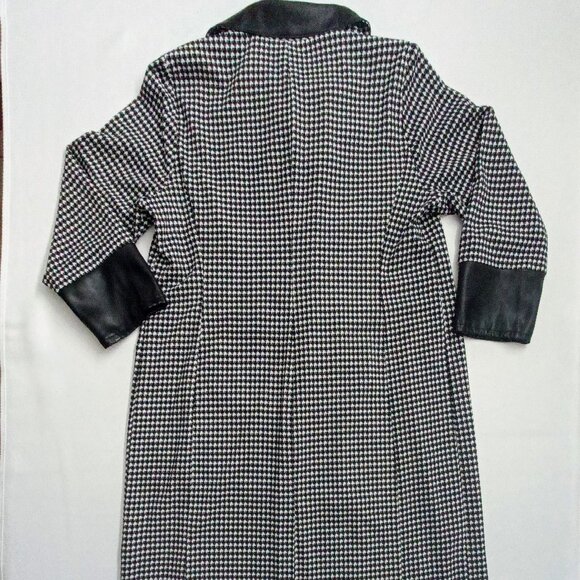 SHELBY & PALMER Women's Dogtooth Print Tailored Trench Coat.  Plus Size 16W - Picture 6 of 9